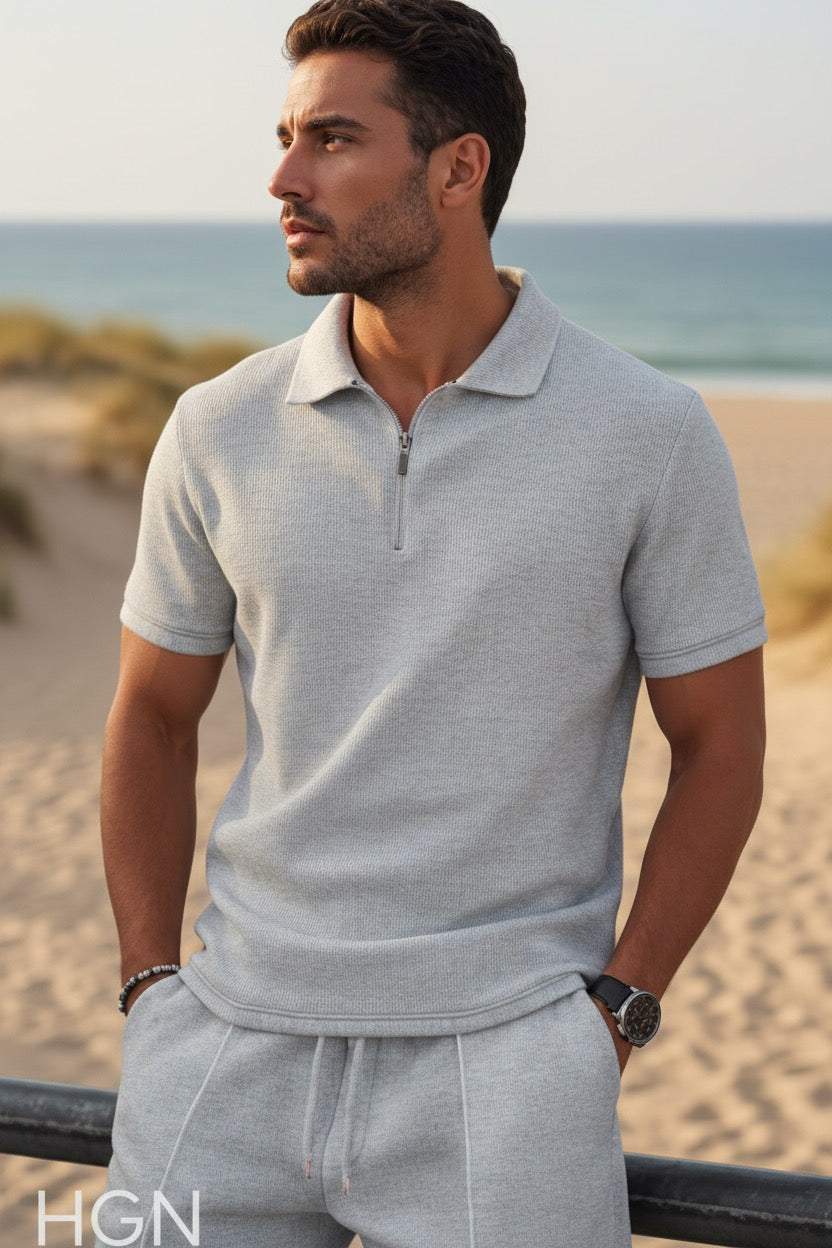 I Need Round 3 — Men's Beach Polo & Short Set Storm Grey
