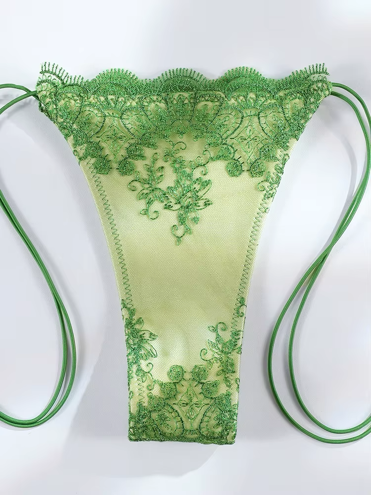 Greek Goddess | Lace Bikini Set Parrot Green
