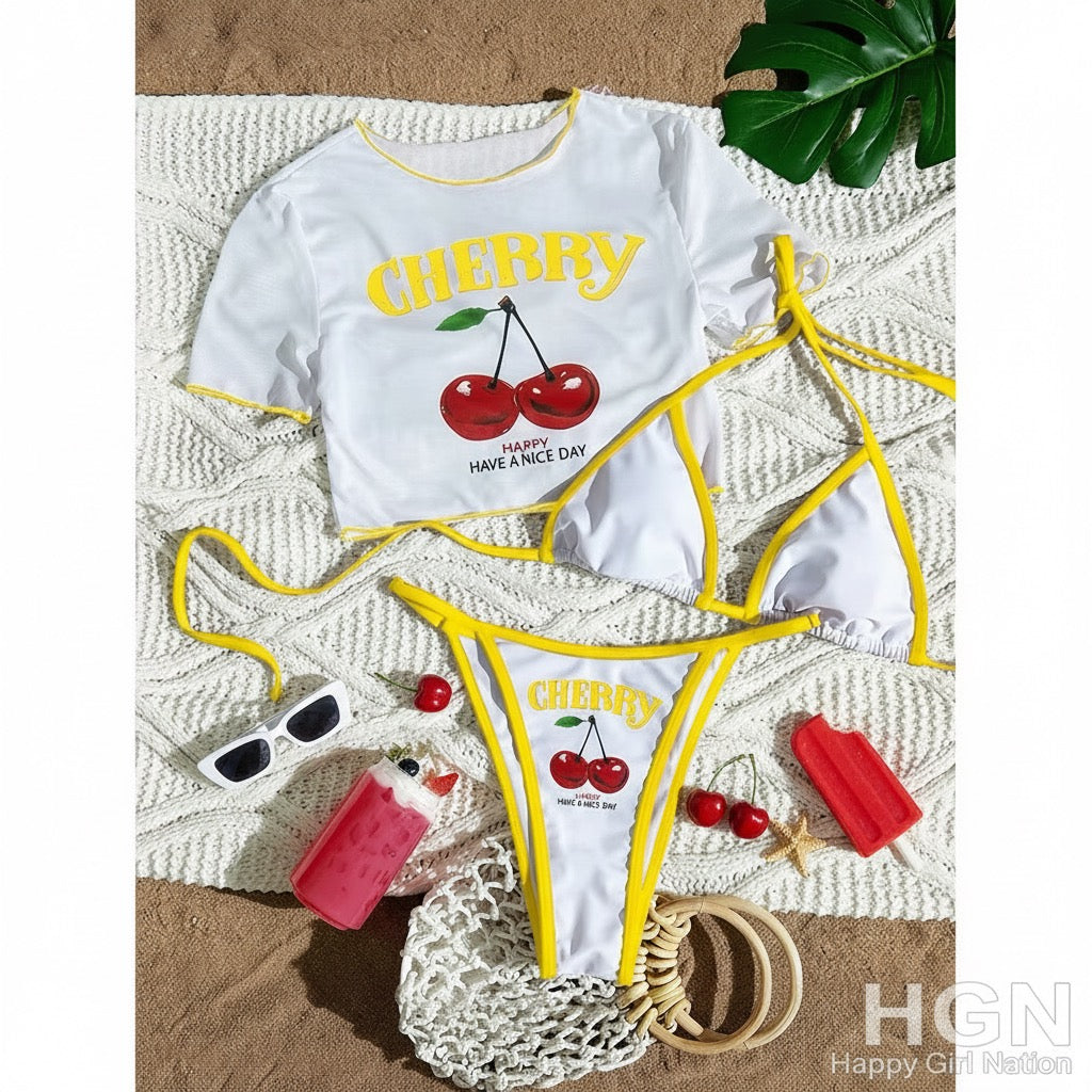 Happy Cherry Girl | 3-Piece Bikini Set