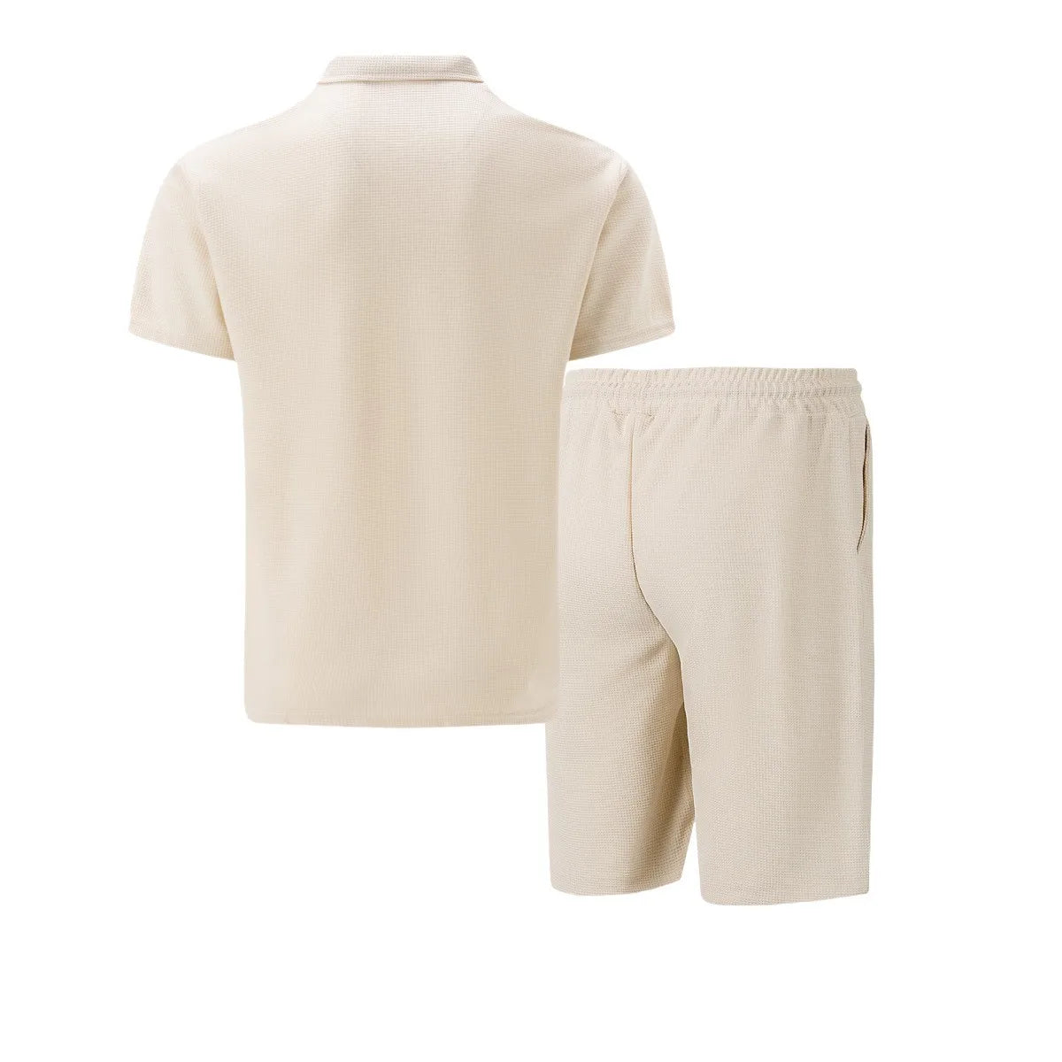 I Need Round 3 — Men's Beach Polo & Short Set Nude Beige